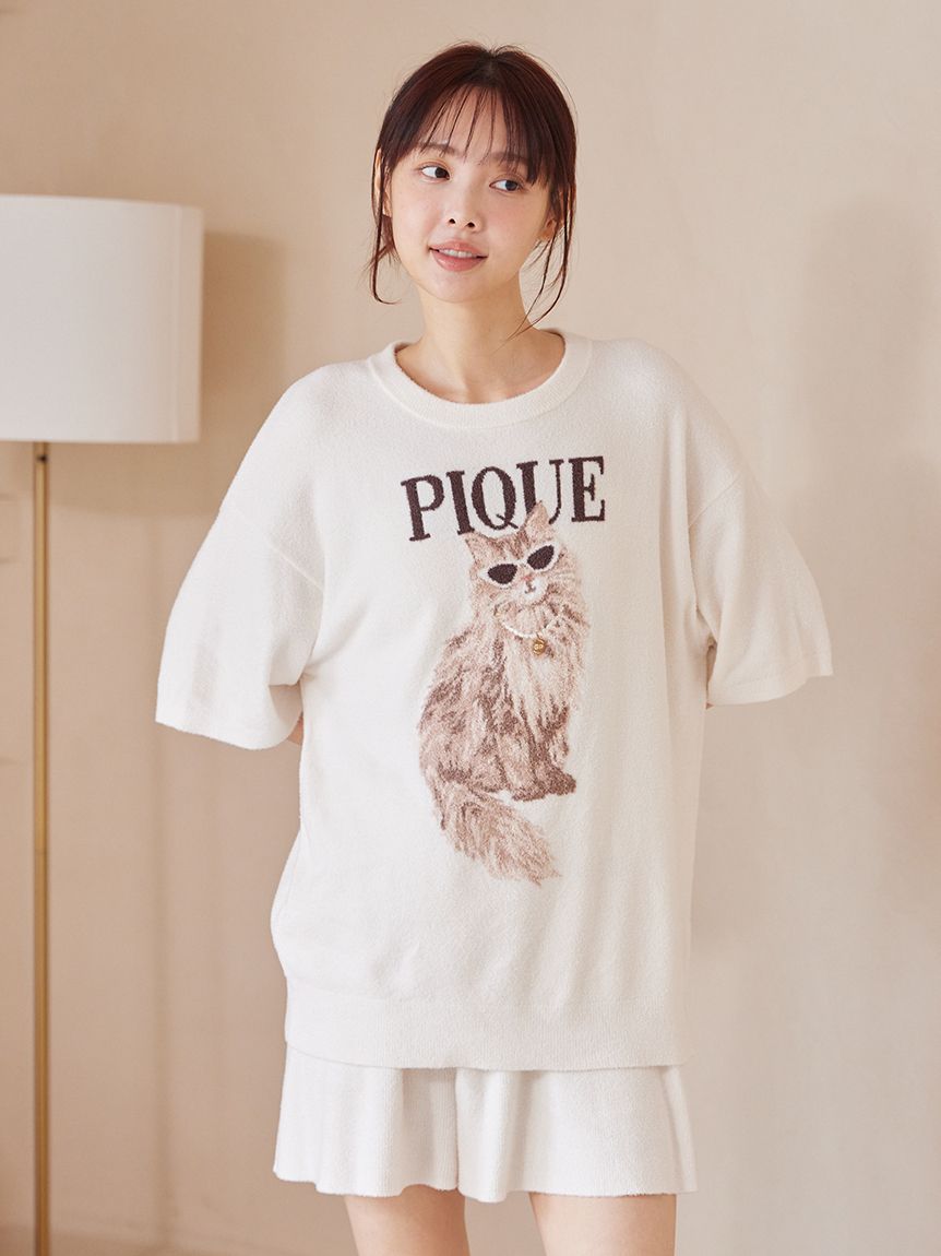 ONLINE限定】ファッションCATS&DOGS ジャガードプルオーバー&細リブ