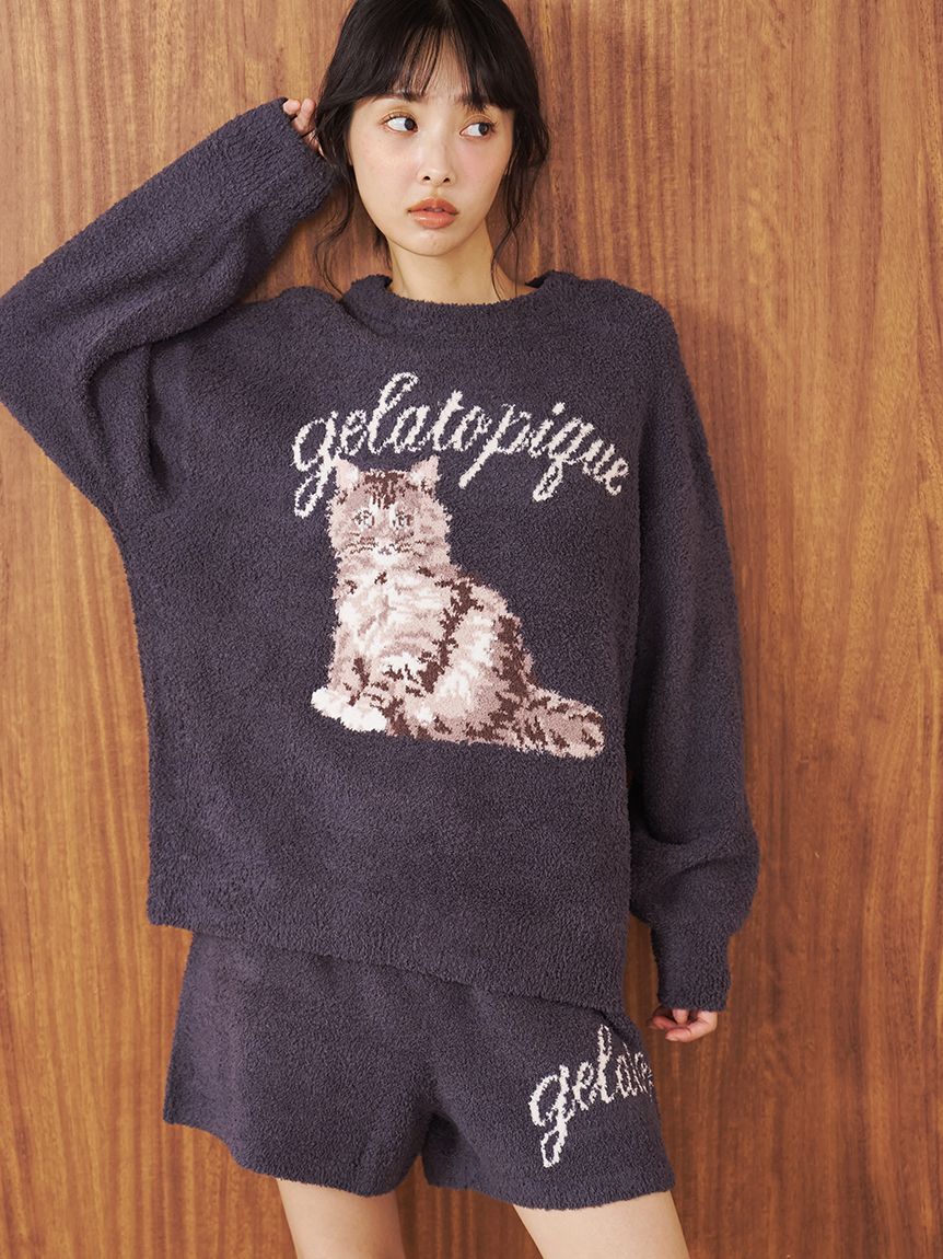 ONLINE限定】ベビモコキャットジャガードプルオーバー&ショートパンツ