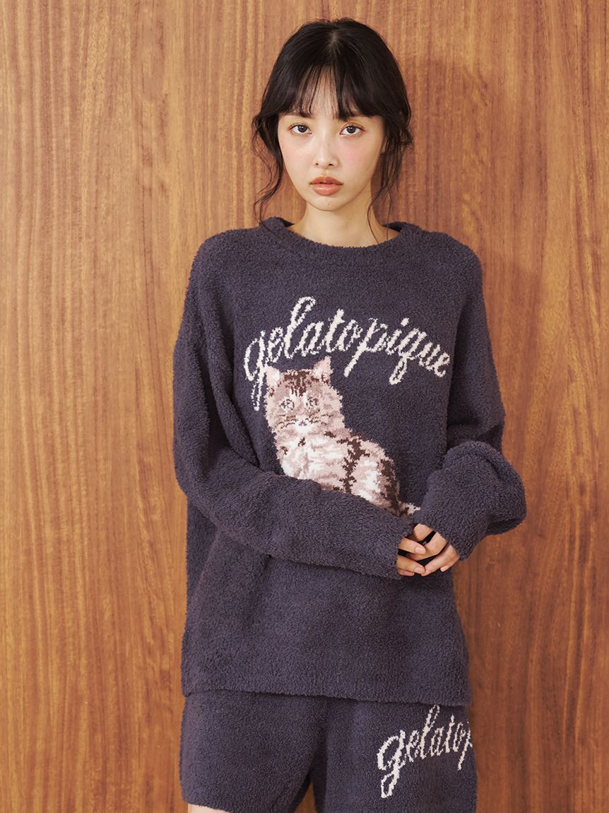 ONLINE限定】ベビモコキャットジャガードプルオーバー&ショートパンツ