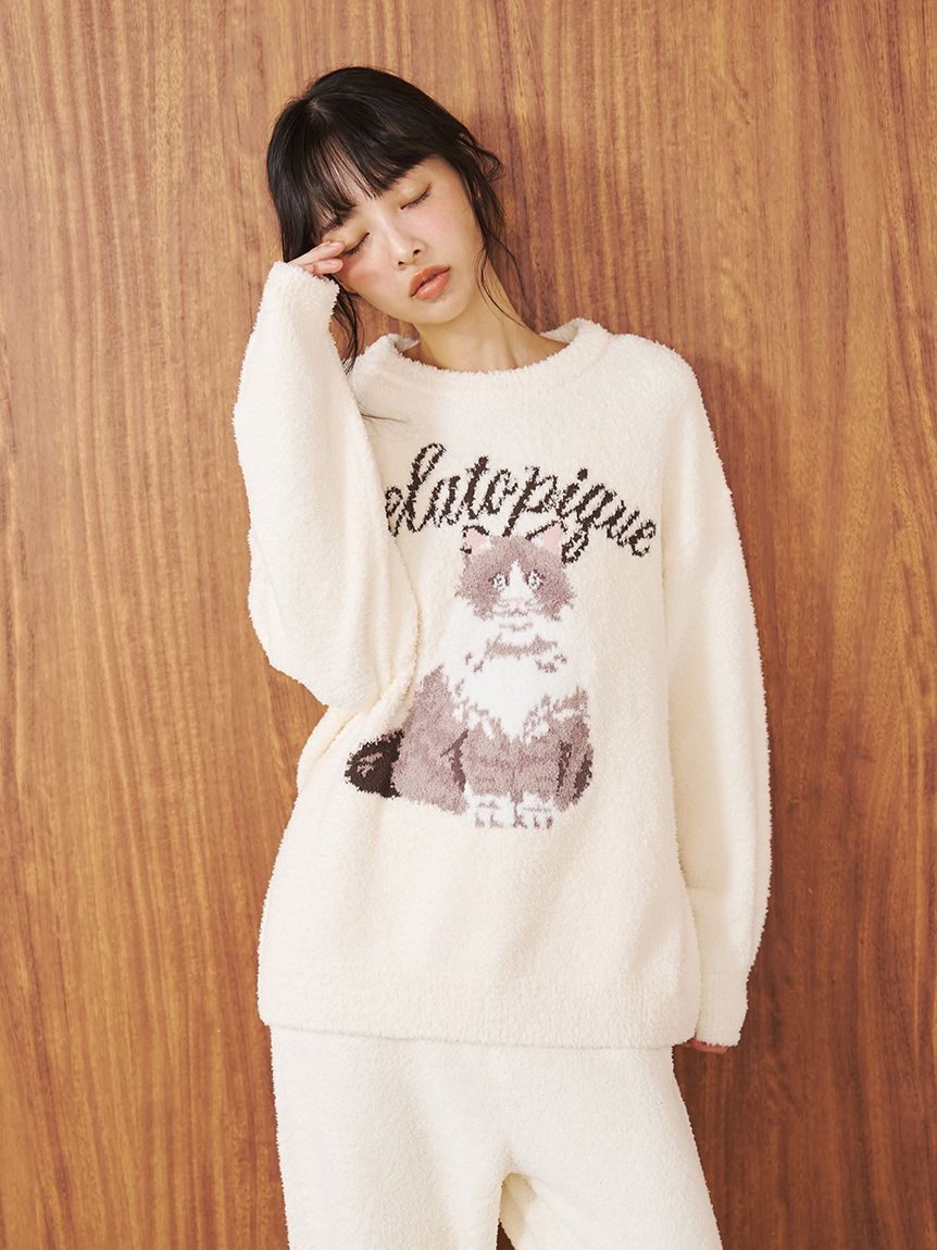 ONLINE限定】ベビモコキャットジャガードプルオーバー&ロングパンツ