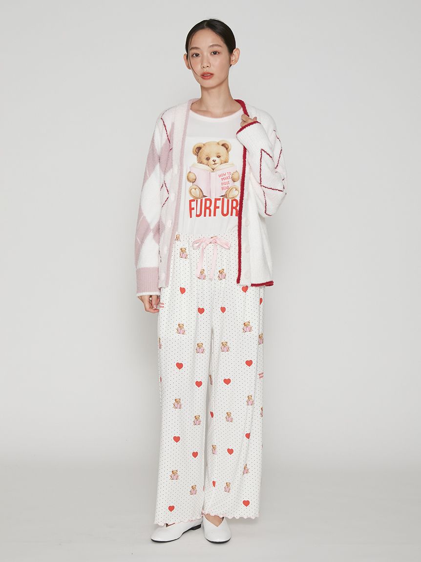 FURFUR×gelato pique】ベビモコアーガイルミックスカーディガン